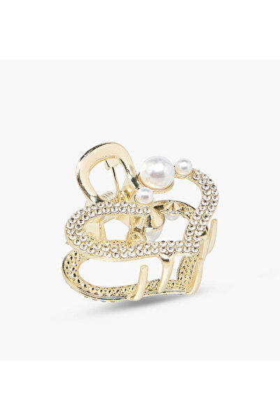 Lifestyle Heart Hair Clamp with Embellished Detail