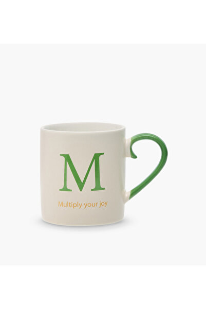 Lifestyle كوب من الخزف الصيني مطبوع عليه شعار وحرف M