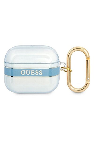 Guess Husă tip curea pentru Apple AirPods 3 - Albastră, protecție elegantă