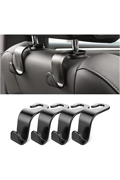 Arabest Car Back Seat Headrest Hooks,4 Pack Black Stylish Back Seat Hange