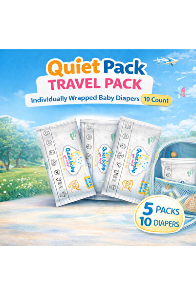 Quiet baby Travel Pack – Individually Wrapped Baby Diapers for maximum hygien...