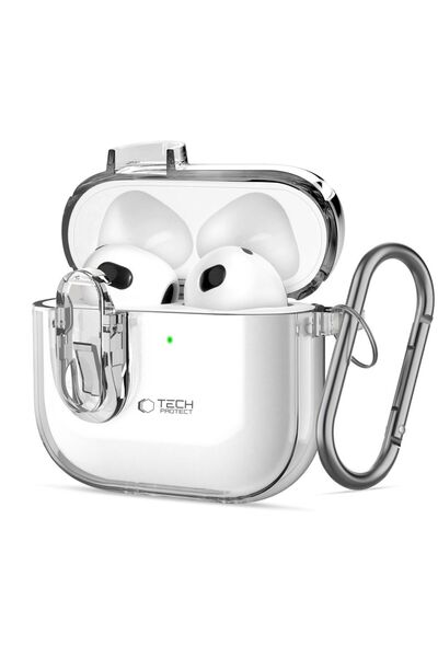 Tech-Protect Carcasă subțire cu cârlig pentru Apple AirPods 4, policarbonat t...