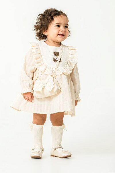 Minigimin Cicileri Miniğimin Cicileri Bear Nakışlı Fırfırlı Prenses Elbise 2’...