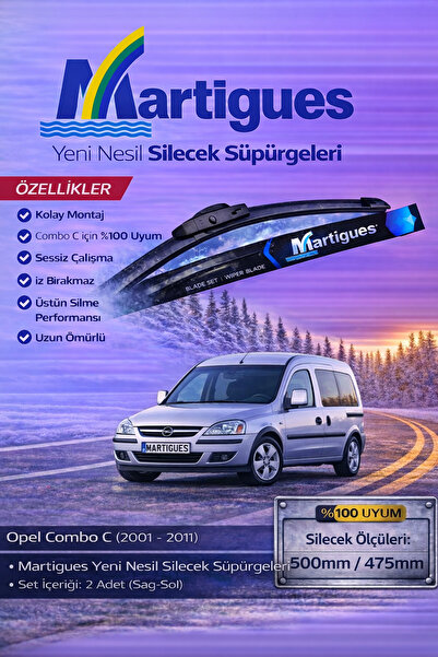 MARTIGUES Opel Combo C Silecek Takımı 2001-2011 50 Cm/45 Cm