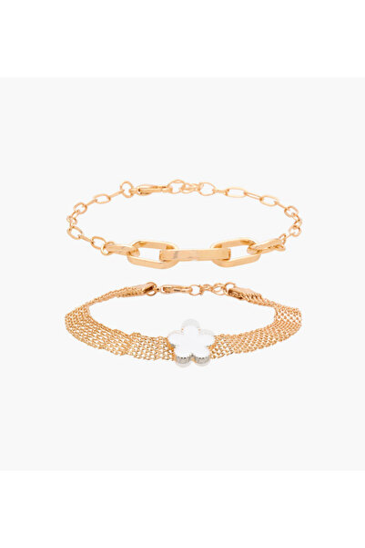 Lifestyle عبوة من سوارين مطليين بالذهب بتصميمات متنوعة