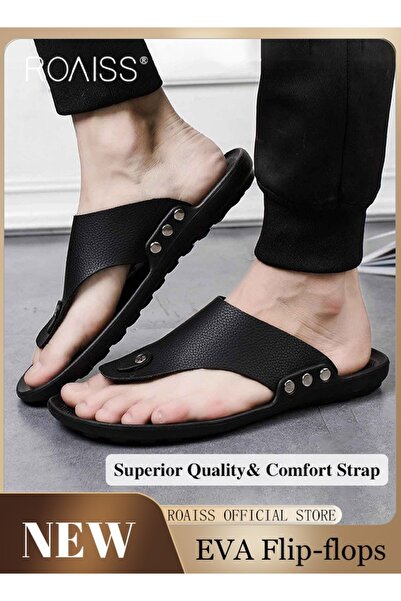 ROAISS EVA Sandals for Men Light and Breathable Beach Flip Flops Non Slip Sli...