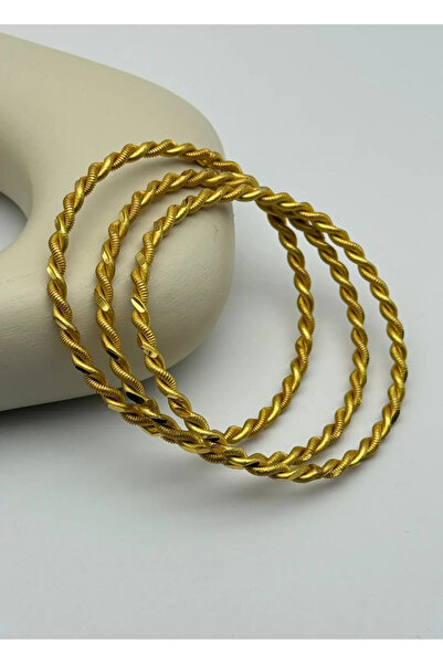 BİJU YILMAZ 22K Altın Kaplama Burgu Bilezik - 25-22kb18