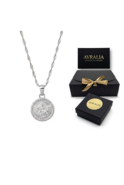AVRALIA 18K Gold Plated Chain with Angel Medallion Pendant, Gift Package Incl...