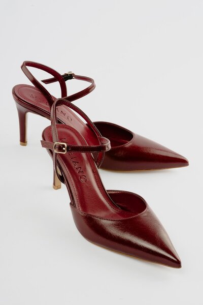 Mubiano Women's Stiletto Pointed Toe Heeled Shoes Irisa Burgundy