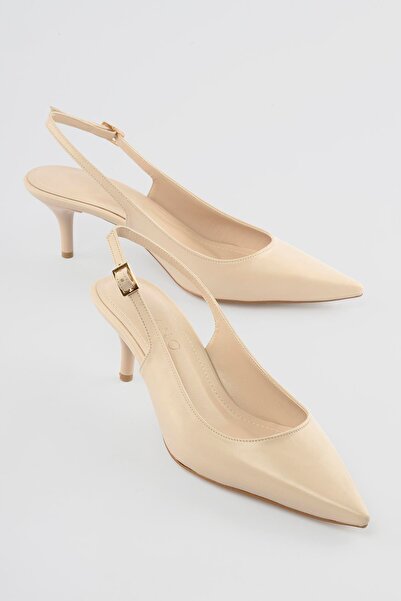 Mubiano Women's Stiletto Pointed Toe Heeled Shoes Elira Beige