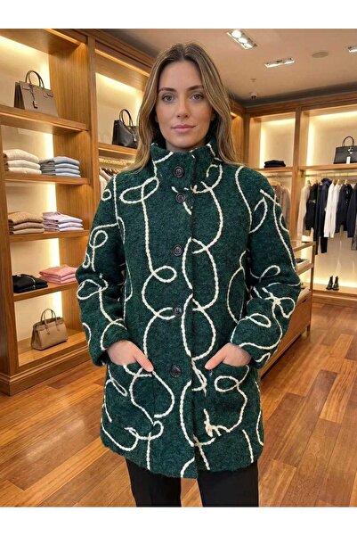 ihaoo Short oversized coat made of looped fabric