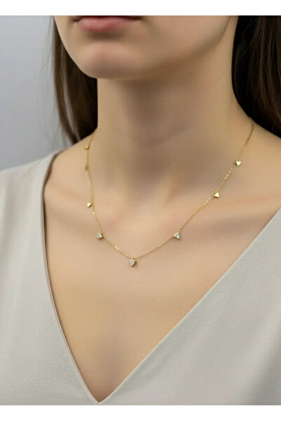 BİJU YILMAZ قلادة بتصميم مثلث من الفولاذ والذهب - 26clko11