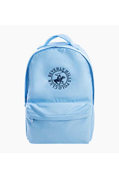 Beverly Hills Polo Club Solid Backpack with Adjustable Straps and Zip Closure...