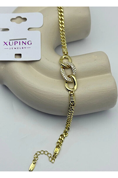 BİJU YILMAZ Xuping Gold 3-Piece Stone Chain Bracelet - 25-Xpb57