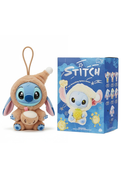 REZZOSS Stitch Keychain Plush Doll 18cm Cute Vinyl Face Stuffed Animal Brown ...