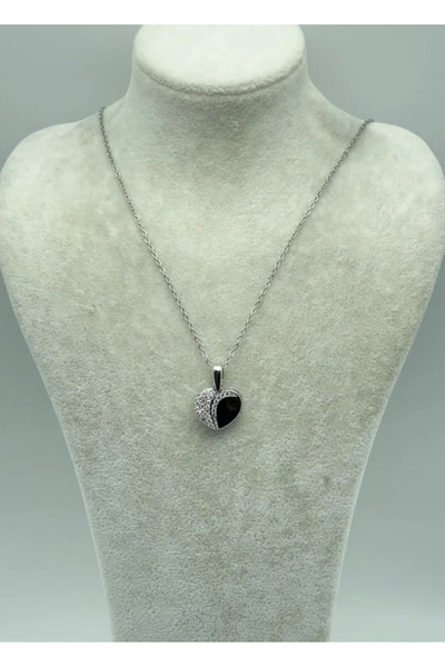 BİJU YILMAZ Steel Silver Opened Heart Necklace - 25-Ctr73