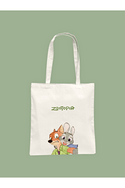 Hayali Şeyler Zootopia Baskılı Bez Çanta