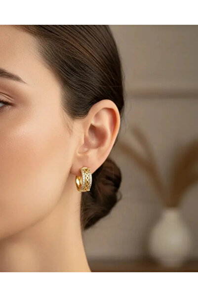 BİJU YILMAZ أقراط ذهبية من Xuping بتصميم اللانهاية - 25-xpkp250