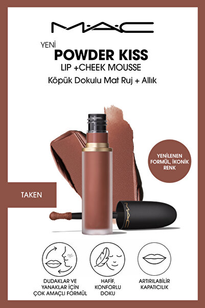 M.A.C Powder Kiss Lip & Cheek Mousse Dudak ve Yanaklar için Hafif Yapılı Buğu...