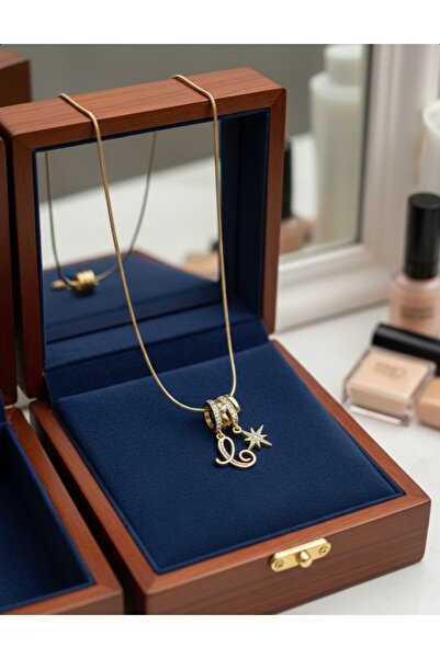 stainless steell قلادة من الفولاذ المقاوم للصدأ على شكل نجمة قطبية باللون الذهبي