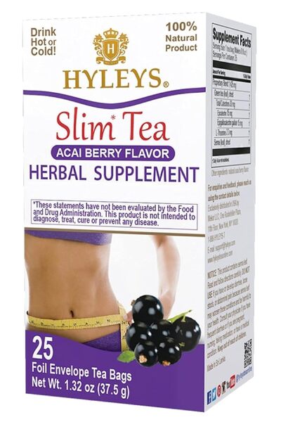 HYLEYS Slim Tea Acai Berry Flavor - Weight Loss Herbal Supplement Cleanse and...