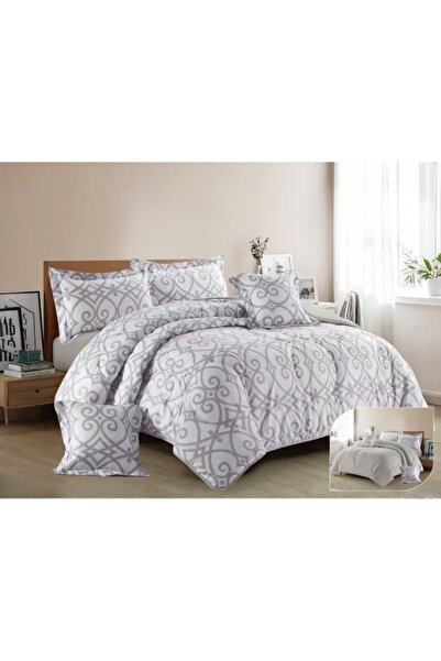 smart home 6-Piece Double Bed Set with Quilted Comforter 260x240 cm – Soft Mi...