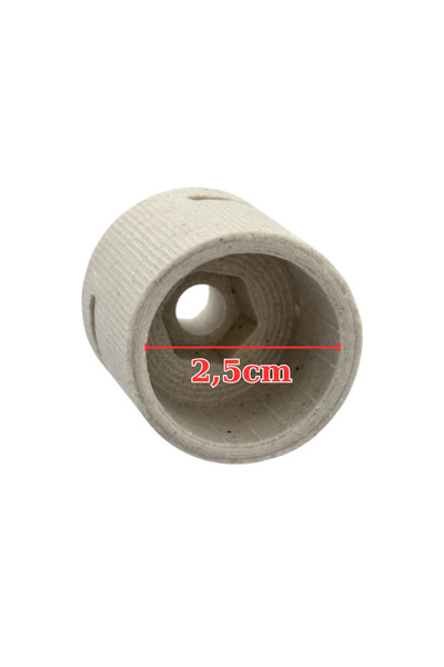Parmis Elektrikli Isıtıcı Cam Rezistans Ucu Porselen Başlık – 6,5 mm / 10 mm İç Çap – 3 cm Porselen Yalıtım
