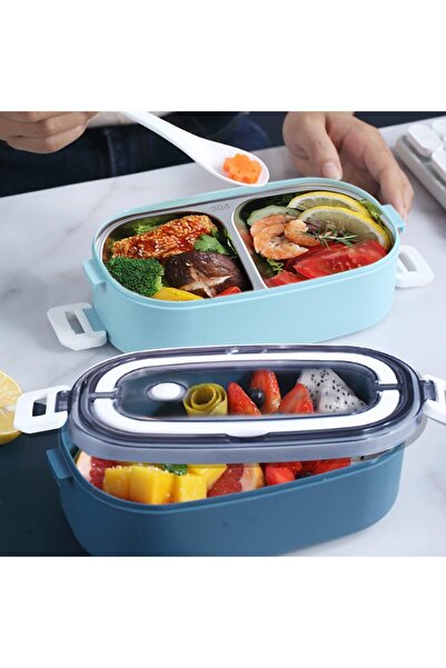 Generic Lunch Box with Bag - Stainless Steel Lunch Box