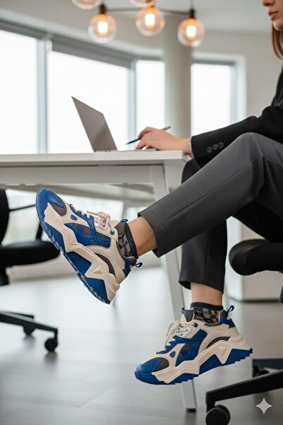 MY DERİ حذاء رياضي نسائي من روتوي برباط ونعل سميك 4127