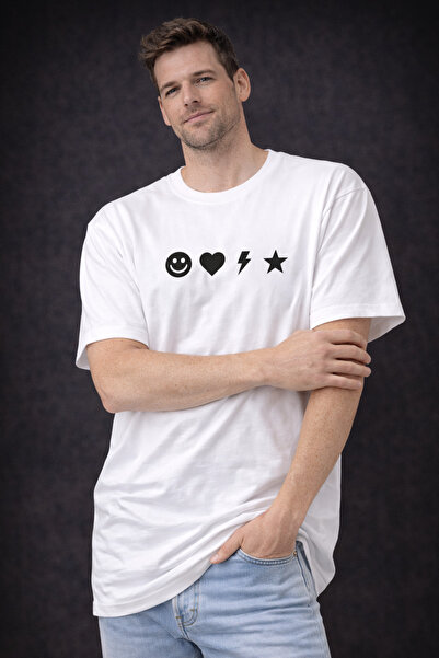 Me&On WEAR Oversized 100% Cotton Unisex T-Shirt – Just Be Good, Emoji and Fri...