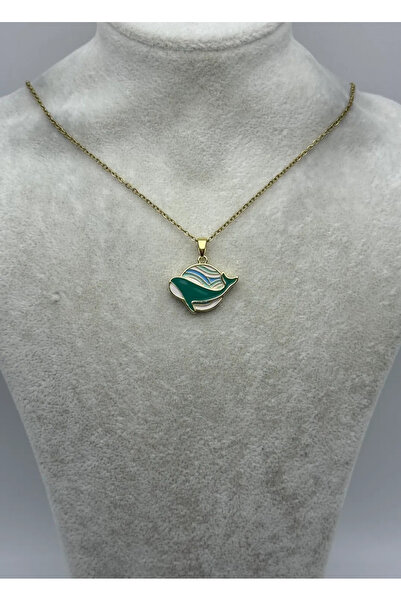 BİJU YILMAZ قلادة دولفين ذهبية من الفولاذ - 25-ctr385