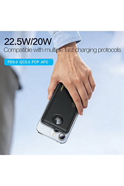 Pisen 22.5W 10500mAh Power Bank 2*USB-A+1*Type-C30W Fast Charging Output and ...