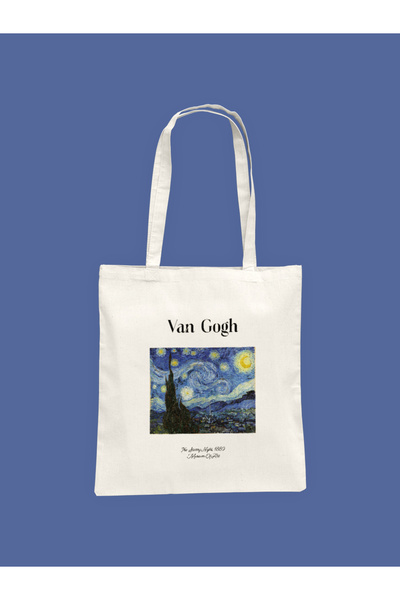 Hayali Şeyler Van Gogh Starry Night Printed Cloth Bag