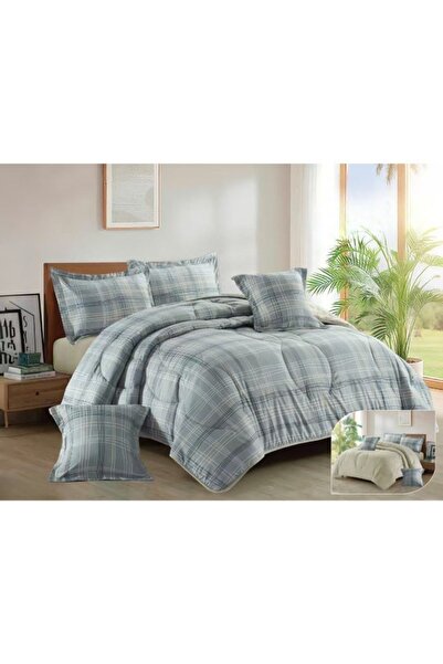 smart home 6-Piece Double Bed Set with Quilted Comforter 260x240 cm – Soft Mi...