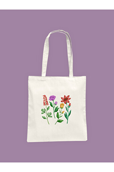 Hayali Şeyler Wildflower Patterned Printed Cloth Bag