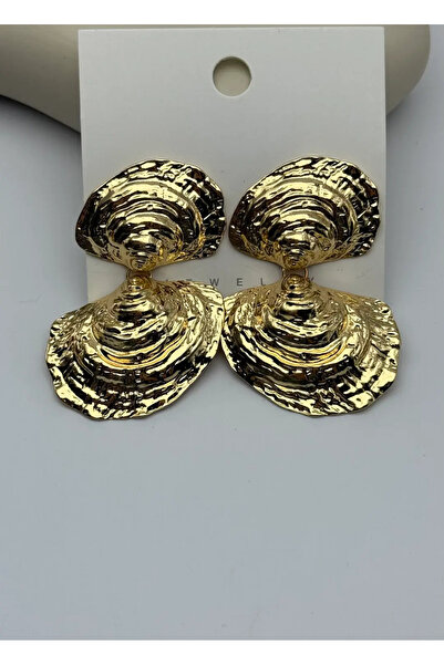 BİJU YILMAZ Vip Gold Oyster Earrings - 25-Vip289