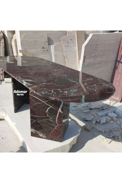 adomarmarblehandmadeandluxury Rosso Levanto Yemek Masası