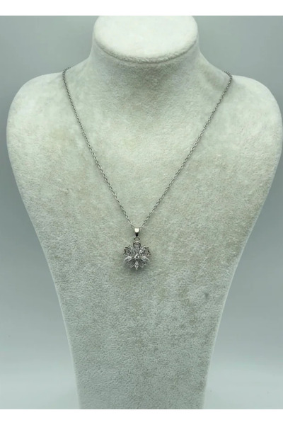 BİJU YILMAZ Steel Silver Rotating Necklace - 25-Ctr68