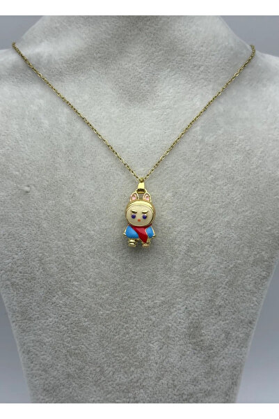 BİJU YILMAZ قلادة لابو الذهبية الفولاذية - 25-ctr364