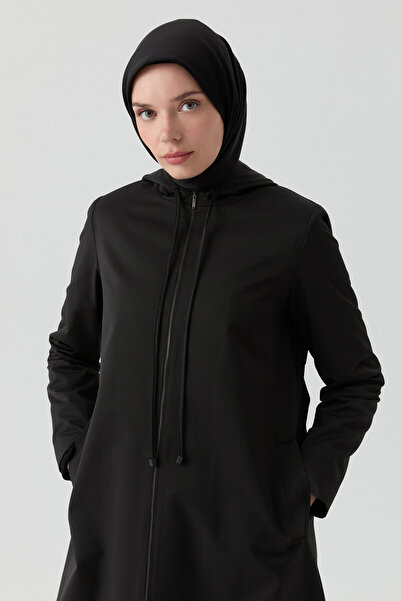 Tuğba Fermuarlı Pardesü - Siyah