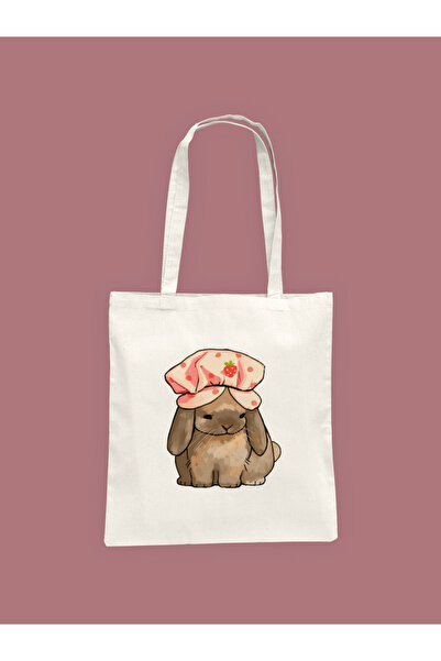 Hayali Şeyler Hat Rabbit Printed Cloth Bag