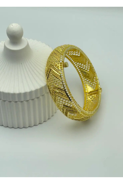 BİJU YILMAZ Hint Model 22 Ayar Altın Kaplama Kelepçe - 25-22kb11