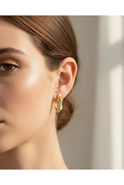 BİJU YILMAZ أقراط ذهبية مرصعة بالأحجار من Xuping - 25-xpkp194