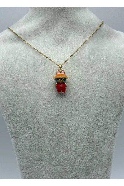 BİJU YILMAZ قلادة لابو الذهبية الفولاذية 25-Ctr330