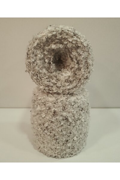 İPLİKOUTLET Kirli Beyaz Kahverengi Nopeli Buklet İp 500 Gram