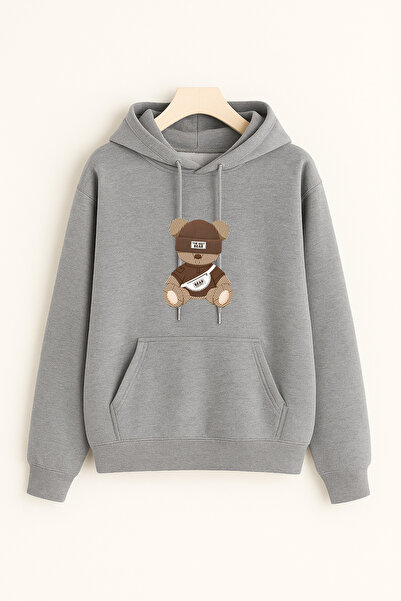 EydaMoon Hanorac unisex de iarnă The Best Bear, din bumbac imprimat, cu glugă...