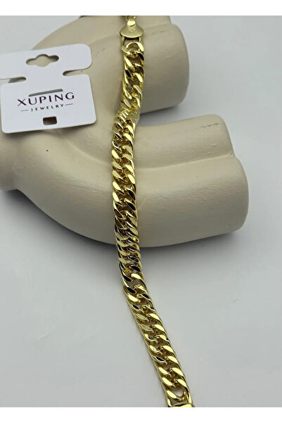 BİJU YILMAZ Xuping gold herringbone chain chunky bracelet - 25-xpb81