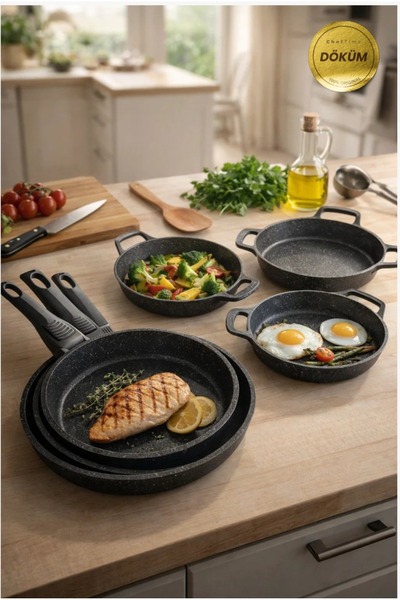 CHEFTİME 2'li SET 3'lü Sahan&20-24-28 cm Derin Tava