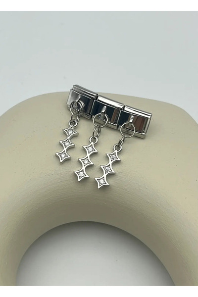 BİJU YILMAZ Steel Silver Dangle Nomi Charm - 25Crm68