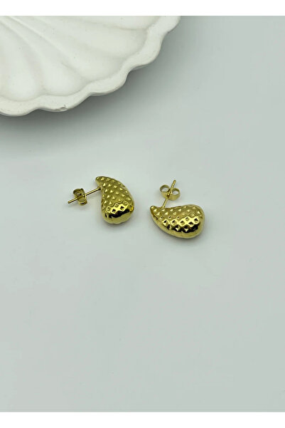 BİJU YILMAZ Steel gold mini drop earrings - 25-clk11